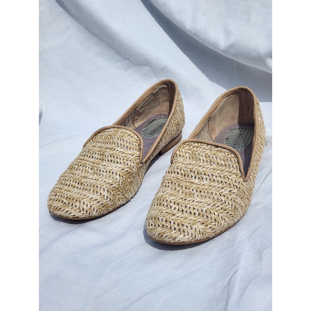 Com Sens Gloriette Woven Raffia Loafers Natural Beige Slip On Flats Womens 8